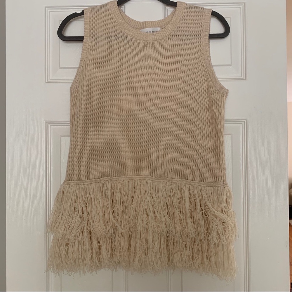 Sleeveless Fringe Sweater